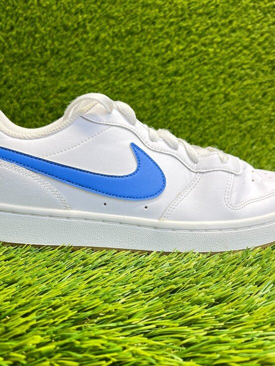 Nike Big Kids Court Borough Low 2 Shoes (GS) BQ5448-112 Nike Court Borough Low 2 Boys Size 6.5Y White Blue Red Athletic Shoes Sneakers